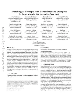 Sketching AI Concepts with Capabilities and Examples: AI Innovation in
  the Intensive Care Unit