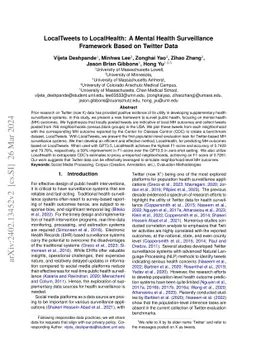 LocalTweets to LocalHealth: A Mental Health Surveillance Framework Based
  on Twitter Data