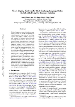 ARL2: Aligning Retrievers for Black-box Large Language Models via
  Self-guided Adaptive Relevance Labeling