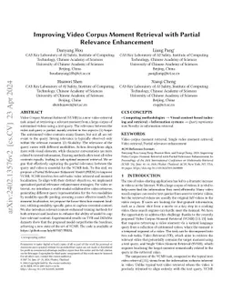 Improving Video Corpus Moment Retrieval with Partial Relevance
  Enhancement