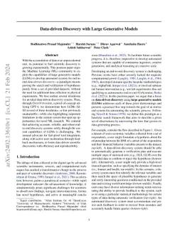 Data-driven Discovery with Large Generative Models