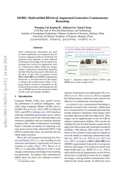 MORE: Multi-mOdal REtrieval Augmented Generative Commonsense Reasoning