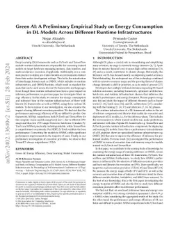 Green AI: A Preliminary Empirical Study on Energy Consumption in DL
  Models Across Different Runtime Infrastructures