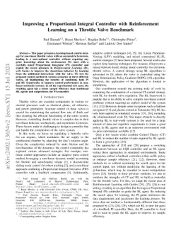 Improving a Proportional Integral Controller with Reinforcement Learning
  on a Throttle Valve Benchmark