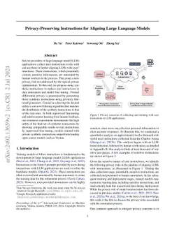 Privacy-Preserving Instructions for Aligning Large Language Models