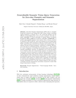 Generalizable Semantic Vision Query Generation for Zero-shot Panoptic
  and Semantic Segmentation