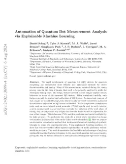 Automation of Quantum Dot Measurement Analysis via Explainable Machine Learning