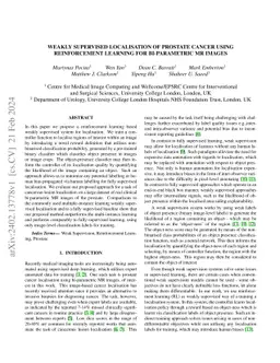 Weakly supervised localisation of prostate cancer using reinforcement
  learning for bi-parametric MR images