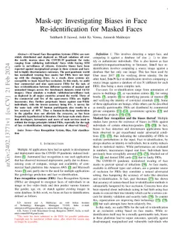 Mask-up: Investigating Biases in Face Re-identification for Masked Faces
