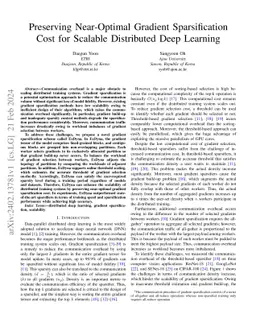 Preserving Near-Optimal Gradient Sparsification Cost for Scalable
  Distributed Deep Learning