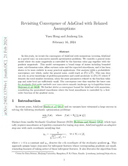 Revisiting Convergence of AdaGrad with Relaxed Assumptions