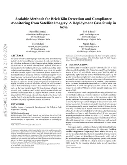 Scalable Methods for Brick Kiln Detection and Compliance Monitoring from
  Satellite Imagery: A Deployment Case Study in India