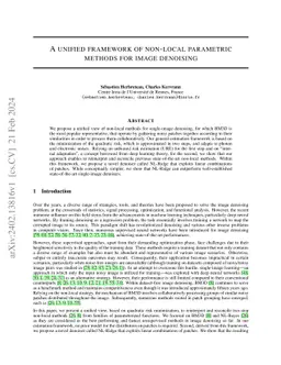 A unified framework of non-local parametric methods for image denoising