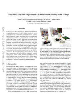 Zero-BEV: Zero-shot Projection of Any First-Person Modality to BEV Maps