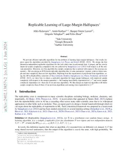 Replicable Learning of Large-Margin Halfspaces