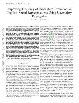 Improving Efficiency of Iso-Surface Extraction on Implicit Neural
  Representations Using Uncertainty Propagation