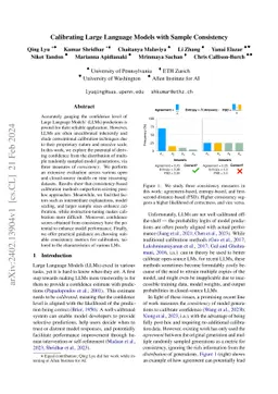 Calibrating Large Language Models with Sample Consistency