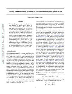 Dealing with unbounded gradients in stochastic saddle-point optimization