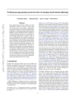 Verifying message-passing neural networks via topology-based bounds
  tightening