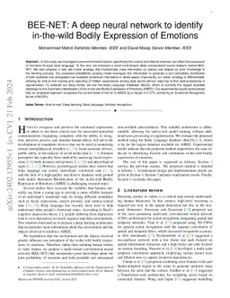 BEE-NET: A deep neural network to identify in-the-wild Bodily Expression
  of Emotions