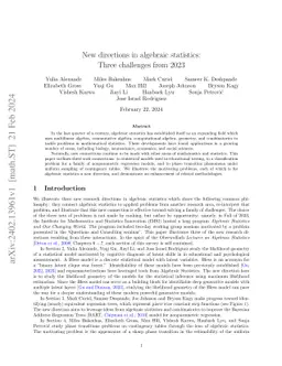 New directions in algebraic statistics: Three challenges from 2023