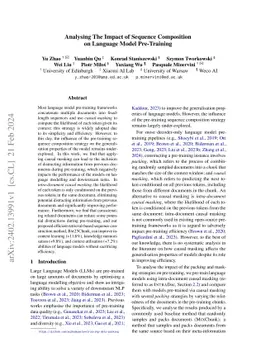 Analysing The Impact of Sequence Composition on Language Model
  Pre-Training