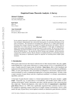 Empirical Game-Theoretic Analysis: A Survey