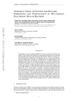 Temporal Cross-Attention for Dynamic Embedding and Tokenization of
  Multimodal Electronic Health Records