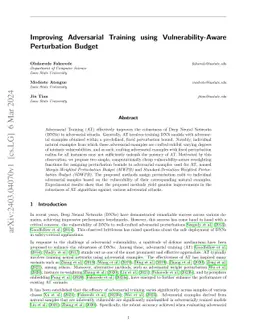 Improving Adversarial Training using Vulnerability-Aware Perturbation
  Budget