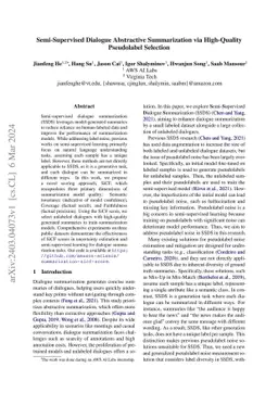 Semi-Supervised Dialogue Abstractive Summarization via High-Quality
  Pseudolabel Selection