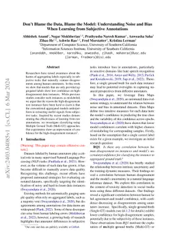 Don't Blame the Data, Blame the Model: Understanding Noise and Bias When
  Learning from Subjective Annotations