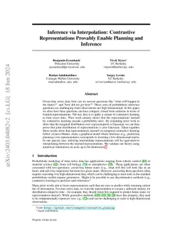 Inference via Interpolation: Contrastive Representations Provably Enable Planning and Inference