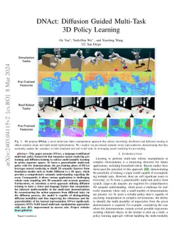 DNAct: Diffusion Guided Multi-Task 3D Policy Learning
