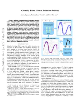 Globally Stable Neural Imitation Policies