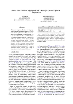 Multi-Level Attention Aggregation for Language-Agnostic Speaker
  Replication