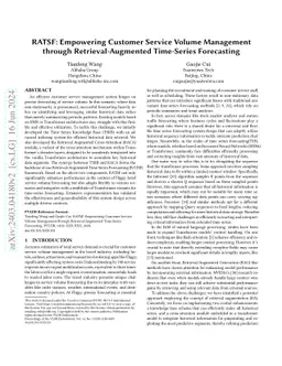 RATSF: Empowering Customer Service Volume Management through
  Retrieval-Augmented Time-Series Forecasting