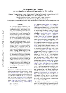 On the Essence and Prospect: An Investigation of Alignment Approaches
  for Big Models