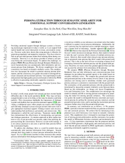 Persona Extraction Through Semantic Similarity for Emotional Support
  Conversation Generation
