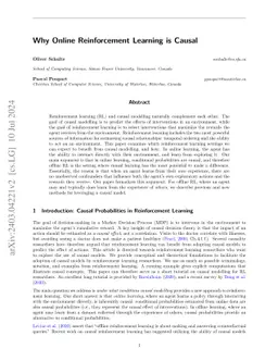 Why Online Reinforcement Learning is Causal