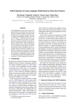 Self-Evaluation of Large Language Model based on Glass-box Features