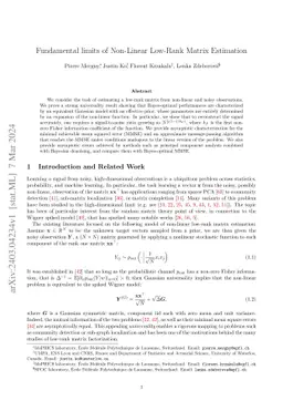 Fundamental limits of Non-Linear Low-Rank Matrix Estimation