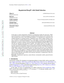 Regularized DeepIV with Model Selection