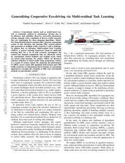 Generalizing Cooperative Eco-driving via Multi-residual Task Learning