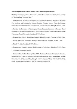 Advancing Biomedical Text Mining with Community Challenges