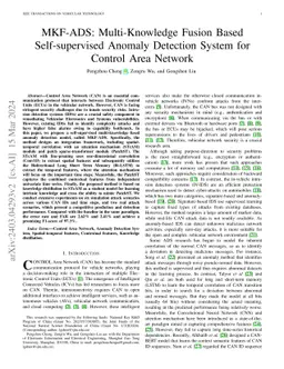 MKF-ADS: Multi-Knowledge Fusion Based Self-supervised Anomaly Detection
  System for Control Area Network