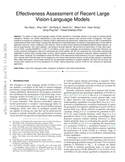 Effectiveness Assessment of Recent Large Vision-Language Models
