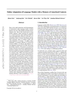 Online Adaptation of Language Models with a Memory of Amortized Contexts