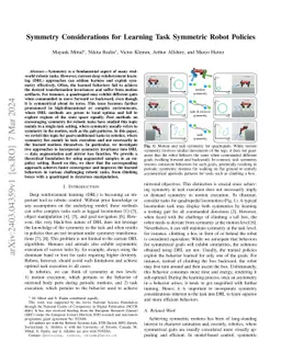 Symmetry Considerations for Learning Task Symmetric Robot Policies