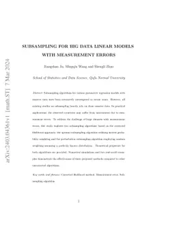 Subsampling for Big Data Linear Models with Measurement Errors