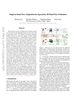 Single-to-Dual-View Adaptation for Egocentric 3D Hand Pose Estimation